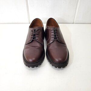 J.Crew Men's Brown Leather Derby Shoes With Vibram Soles Size 9